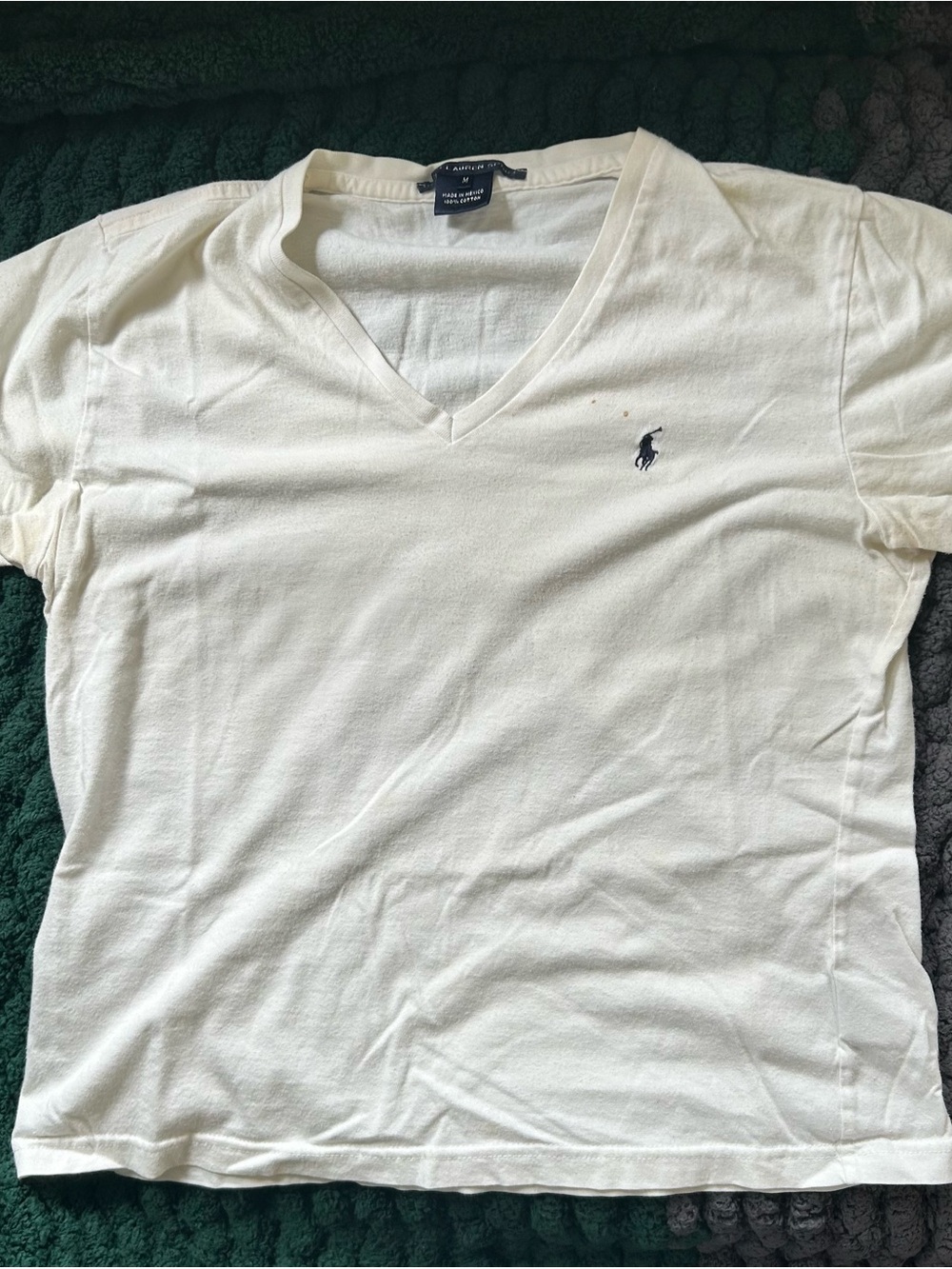 Vintage y2k Ralph Lauren Sport white v-neck fitted T